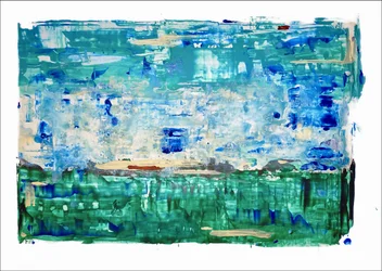 Serene Blue Green Horizon