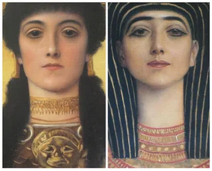 Ancient Greece and Ancient Egypt, Detail of Heads of Athena and Isis