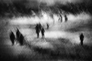 Blurred Figures Walking