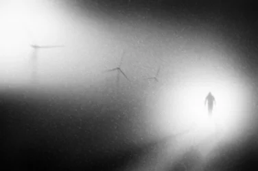 Lone Figure Bright Light