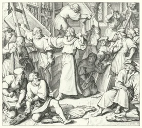 Martin Luther restrains the iconoclasts at Wittenberg