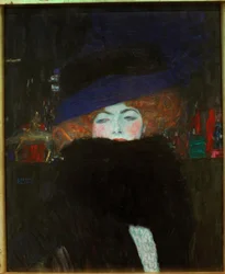 Lady with Hat and Feather Boa