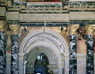 Interior of the Kunsthistorisches Museum, Vienna, with Archway and Spandrel Decoration Depicting Figures Representing 14th Century Rome and Venice
