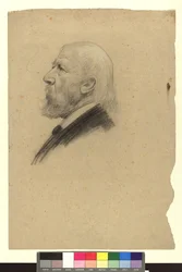 Portrait Study of an Old Man in Profile to the Left