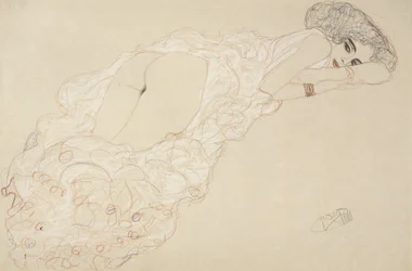 Reclining Nude Lying on Her Stomach and Facing Right