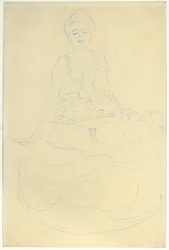 Seated Half-length Nude from the Front