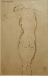 Standing Back Nude, Arms Horizontally Bent (Study)