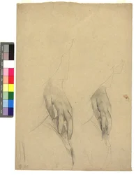Two Hand Studies, Fingers Placed on Ear