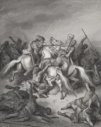 Abishai Saves the Life of David, illustration from Dore