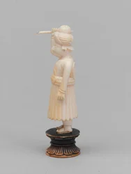 Black pawn, chess piece, India, circa 1820