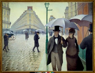 A Street in Paris in Rainy Weather in 1877