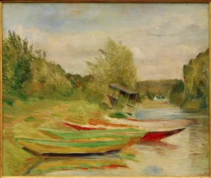 Boats and Cabin, Seine Riverbank