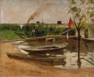 Boat harbour on the Seine, c.1891