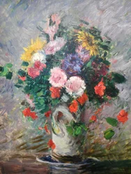 Bouquet of Daisies, Nasturtiums, and Sunflowers in a Vase