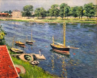The Seine at Argenteuil, boats at anchor, 1883