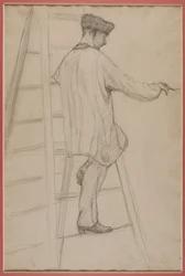 Study for House Painters: Man on a Ladder