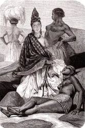 Signare, the mulatto-French African women in the Island of Goree, Senegal. 1861