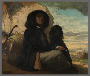 Self-Portrait Known as Courbet with Black Dog