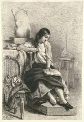 Model Reading in the Studio, c. 1849