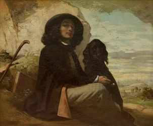 Courbet with his Black Dog