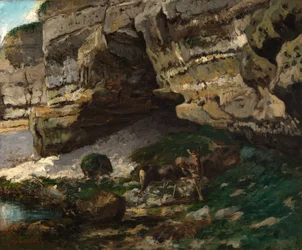 Rocky Landscape with Deer