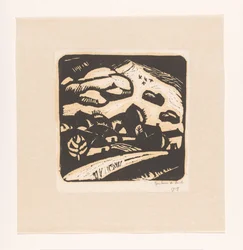 Landscape with Houses, Road, and Mountain