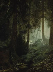 Deer in a Forest Landscape