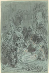 A Dramatic Scene with a Fainting Woman