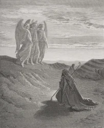 Abraham and the Three Angels, illustration from Dore