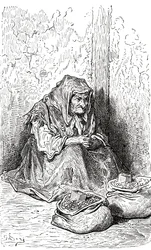 After a Sketch of an Old Spanish Woman by Gustave Dore. From Life and Reminiscences of Gustave Dore, Published 1885.