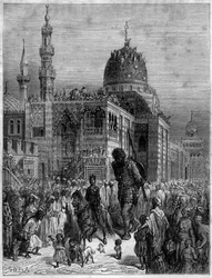 All the people ran to see the giant demesure Illustration of the poem 