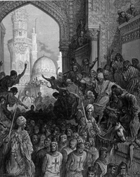 Arrival in Cairo of the Crusaders prisoners (engraving by Gustave Doré)