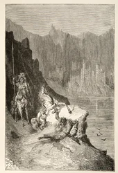 Balin Slays Sir Lanceor, from Stories of the Days of King Arthur by Charles Henry Hanson, pub.1898