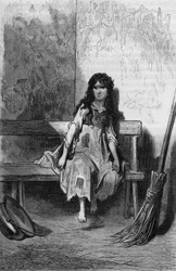 Chiquita, Illustration by Gustave Dore of book Captain Fracasse by Theophile Gautier