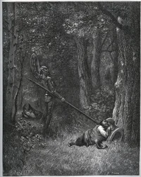 Don Quixote Awakening Sancho Panza - from "Don Quixote de la Mancha" by Miguel Cervantes