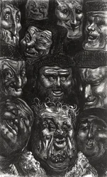 Eleven grotesque faces from 