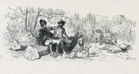 Fable of La Fontaine: The Wolf and the Dog