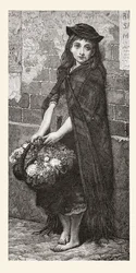 Flower Girl after a Work by Gustave Dore. From Life and Reminiscences of Gustave Dore, published 1885