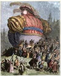 Gargantua Visits Paris - The People of Paris Marvel at Gargantua - Illustration from 