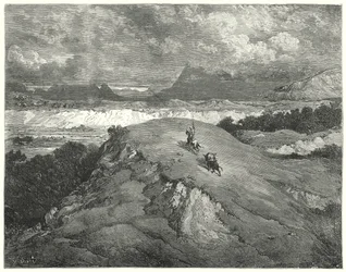 It was night before our two travellers got to the most desert part of the mountain