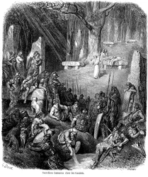 Human sacrifice among the Gauls (engraving by Gustave Dore)
