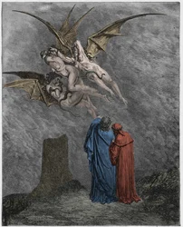 Inferno, Canto 9: The hideous Erinyes: Megaera, Tisiphone, Alecto