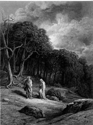 Merlin and Viviane in the Broceliande Forest (in 