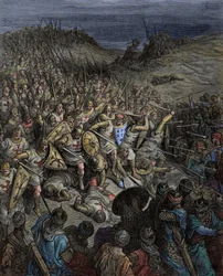 First Crusade: Godefroy de Bouillon Defeating the Muslim Forces of Sultan Kilij Arslan at Dorylaeum