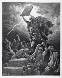 Moses Breaking the Tablets of the Law, engraved by Hotelin, c. 1868