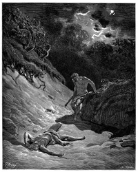 Murder of Abel by Cain - Illustration by Gustave Doré for The Bible