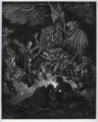 Night Light Where Don Quixote Tells the Story of the World to the Goats and Sancho Panza