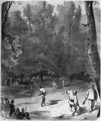 Palm players at the Luxembourg Garden in Paris in 1868 - drawing by Gustave Dore