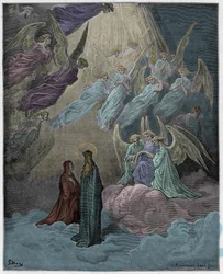 Paradiso, Canto 21: The luminous souls sing (illustration from The Divine Comedy by Dante Alighieri)