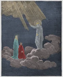 Paradiso, Canto 8: Charles Martel addresses Dante and Beatrice, illustration from The Divine Comedy by Dante Alighieri, 1885